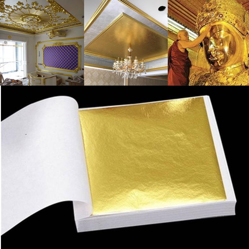 Gold Foil Flakes - 100 Pcs Sheets Pure 24K Gold