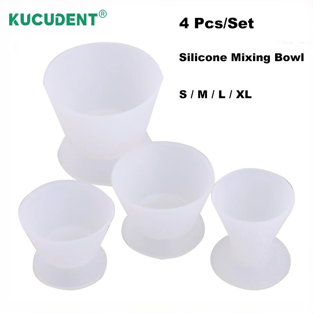 Mixing Cup Silicone - 4Pcs/Set Dental Silicone Cup Flexible Self