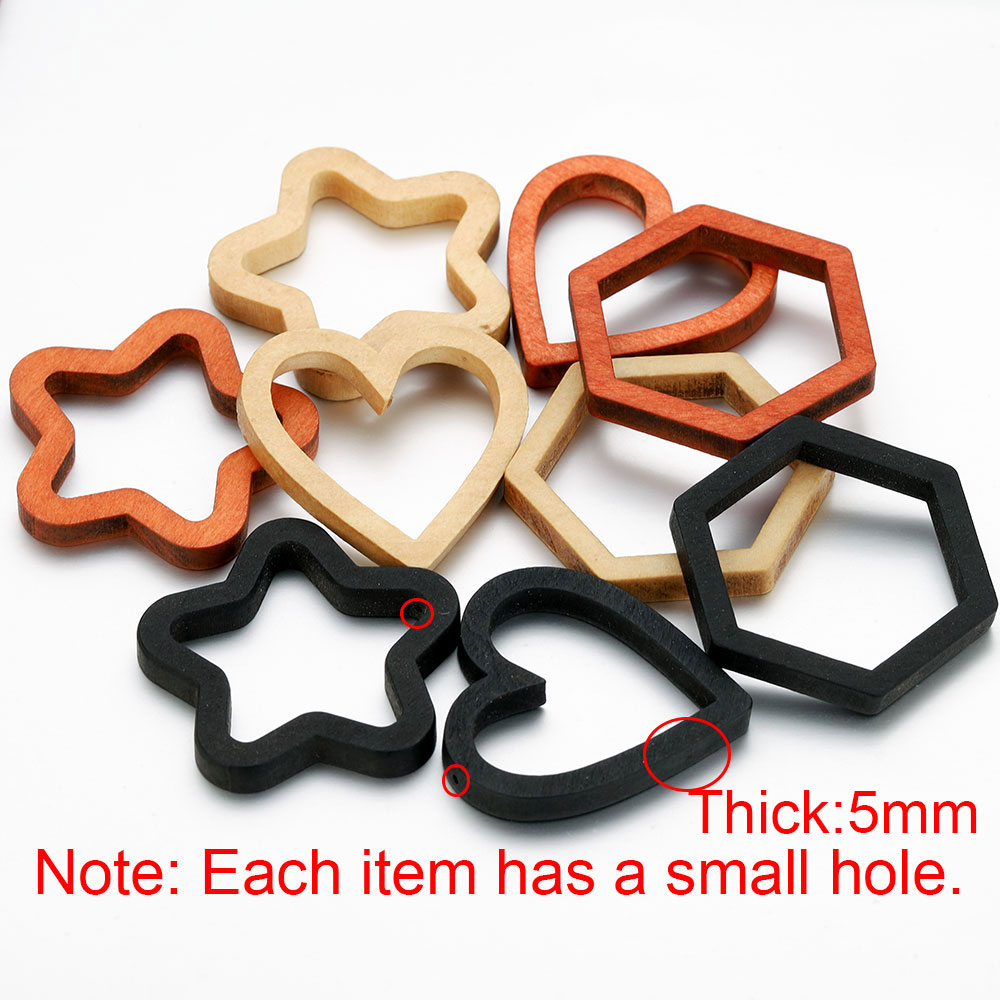 10pcs Wood Heart Square Silico - Resin Crafts Diy ulasan dan harga