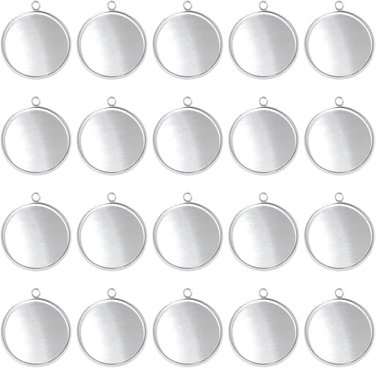 20 Pieces Stainless Steel Roun - Resin Crafts Diy ulasan dan harga