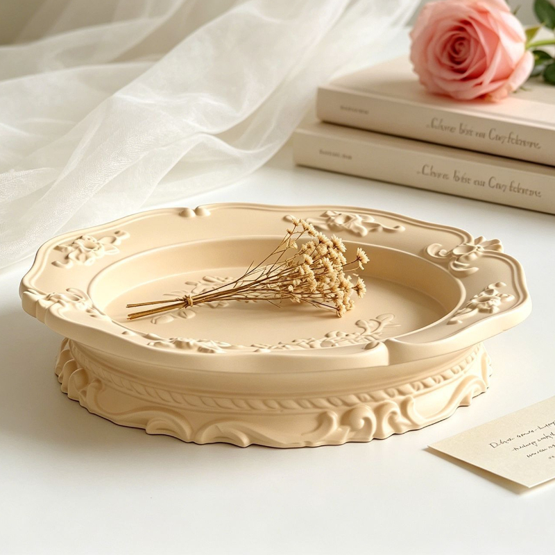 Elegant Vintage Baroque Lace S - Coaster Mold Round ulasan dan harga