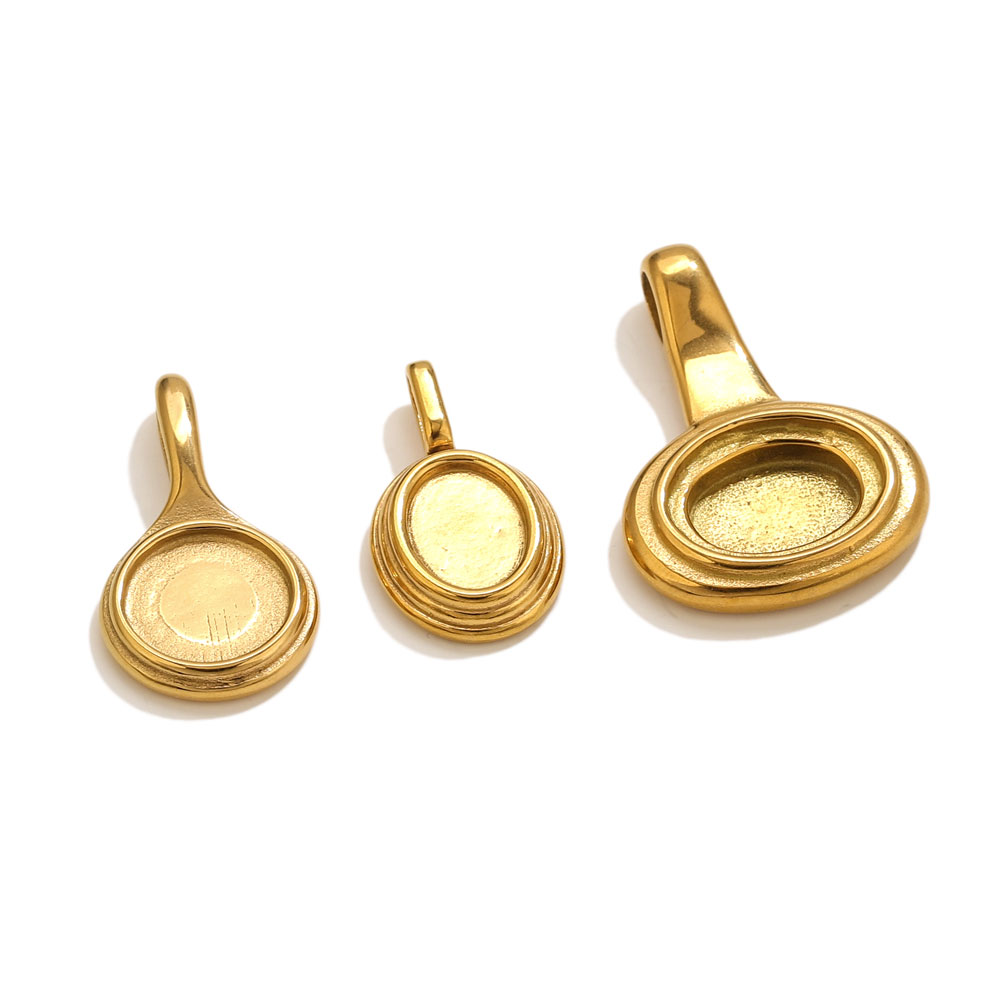 5pcs Stainless Steel Round Ova - Resin Crafts Diy ulasan dan harga