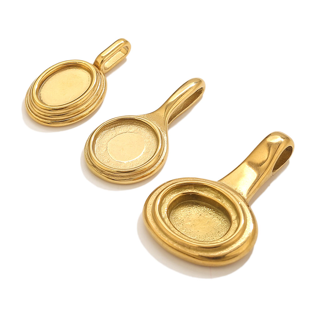 5pcs Stainless Steel Round Ova - Resin Crafts Diy ulasan dan harga