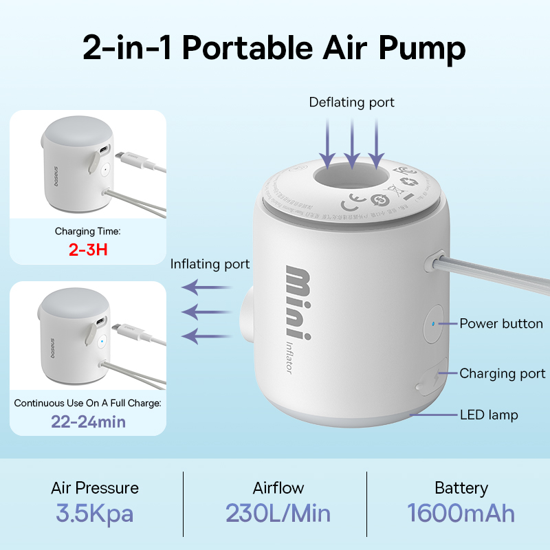 Baseus Mini Air Pump Portable  - Vacuum Chamber Small ulasan dan harga