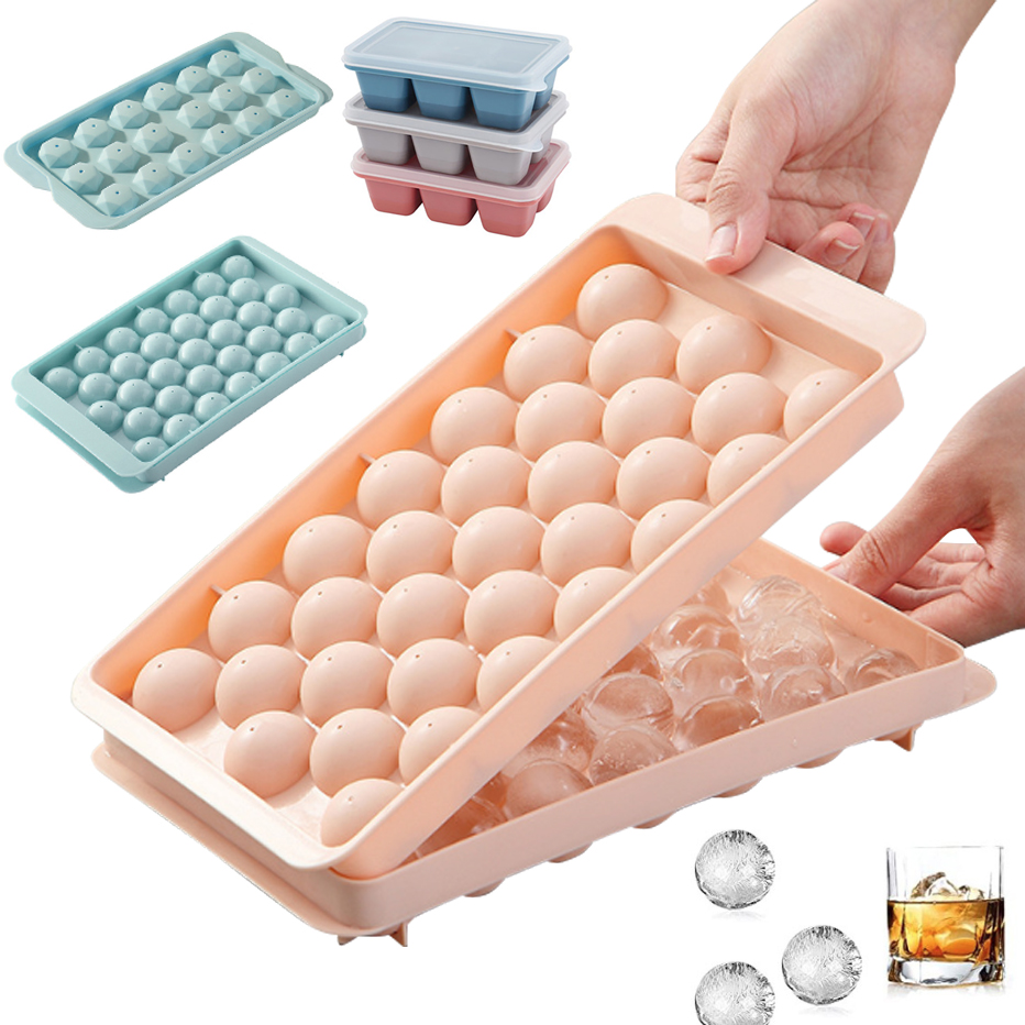 3D Round Ice Cube Tray with Li - Coaster Mold Round ulasan dan harga