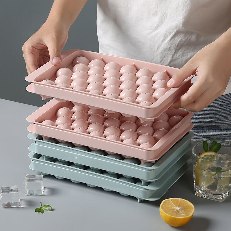 3D Round Ice Cube Tray with Li - Coaster Mold Round ulasan dan harga