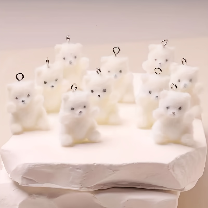 6Pcs Polar Bear Resin Charms C - Resin Craft Material ulasan dan harga