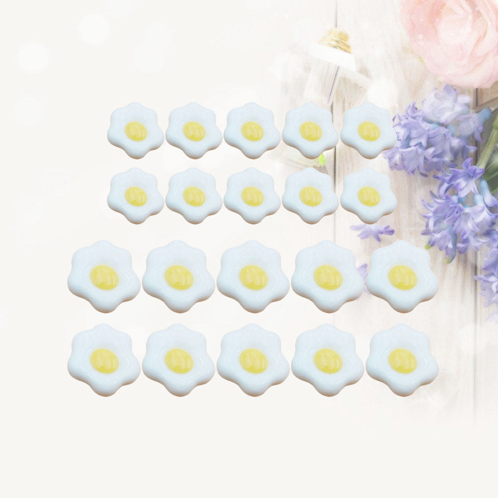 20Pcs Simulated Fried Egg Resi - Resin Craft Material ulasan dan harga