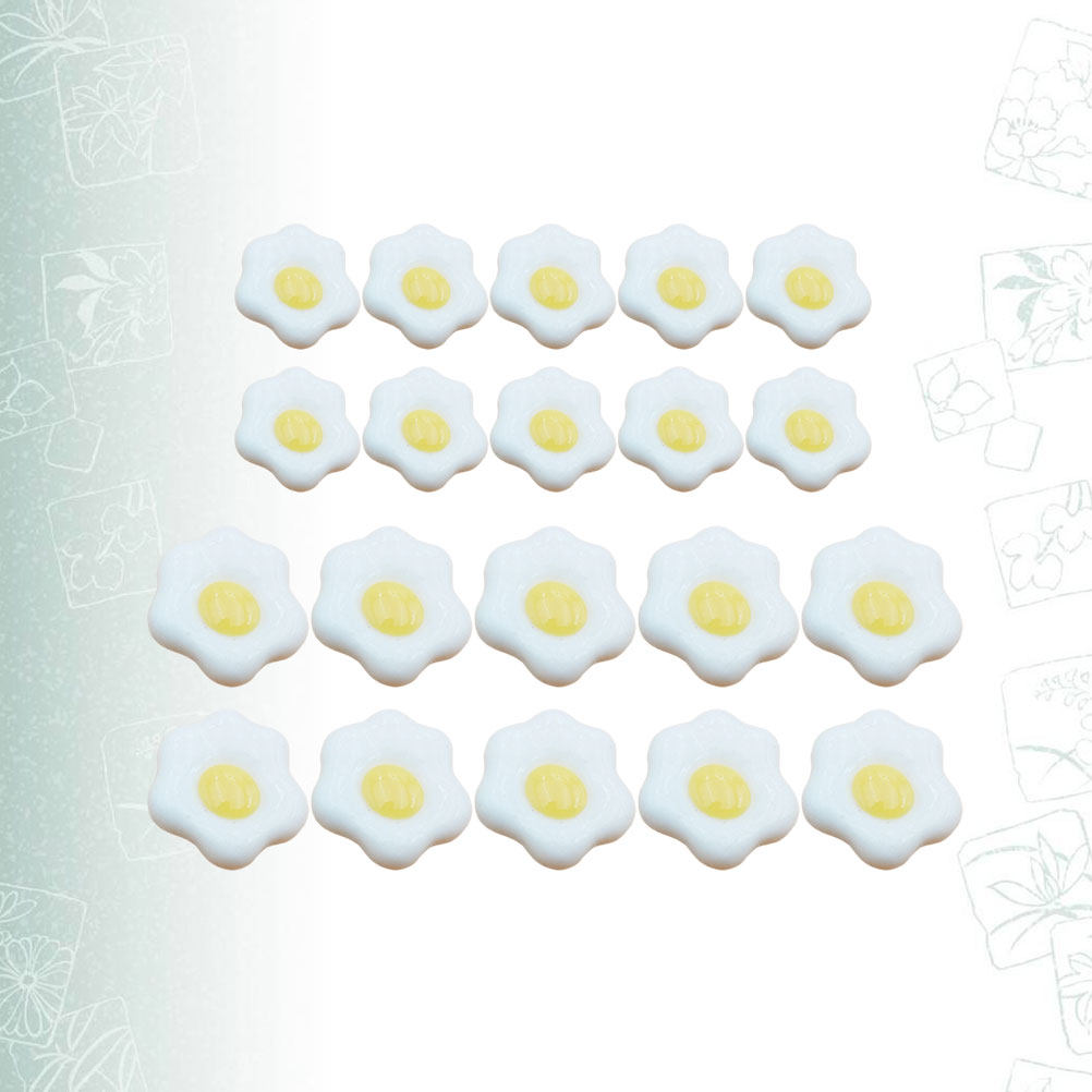 20Pcs Simulated Fried Egg Resi - Resin Craft Material ulasan dan harga