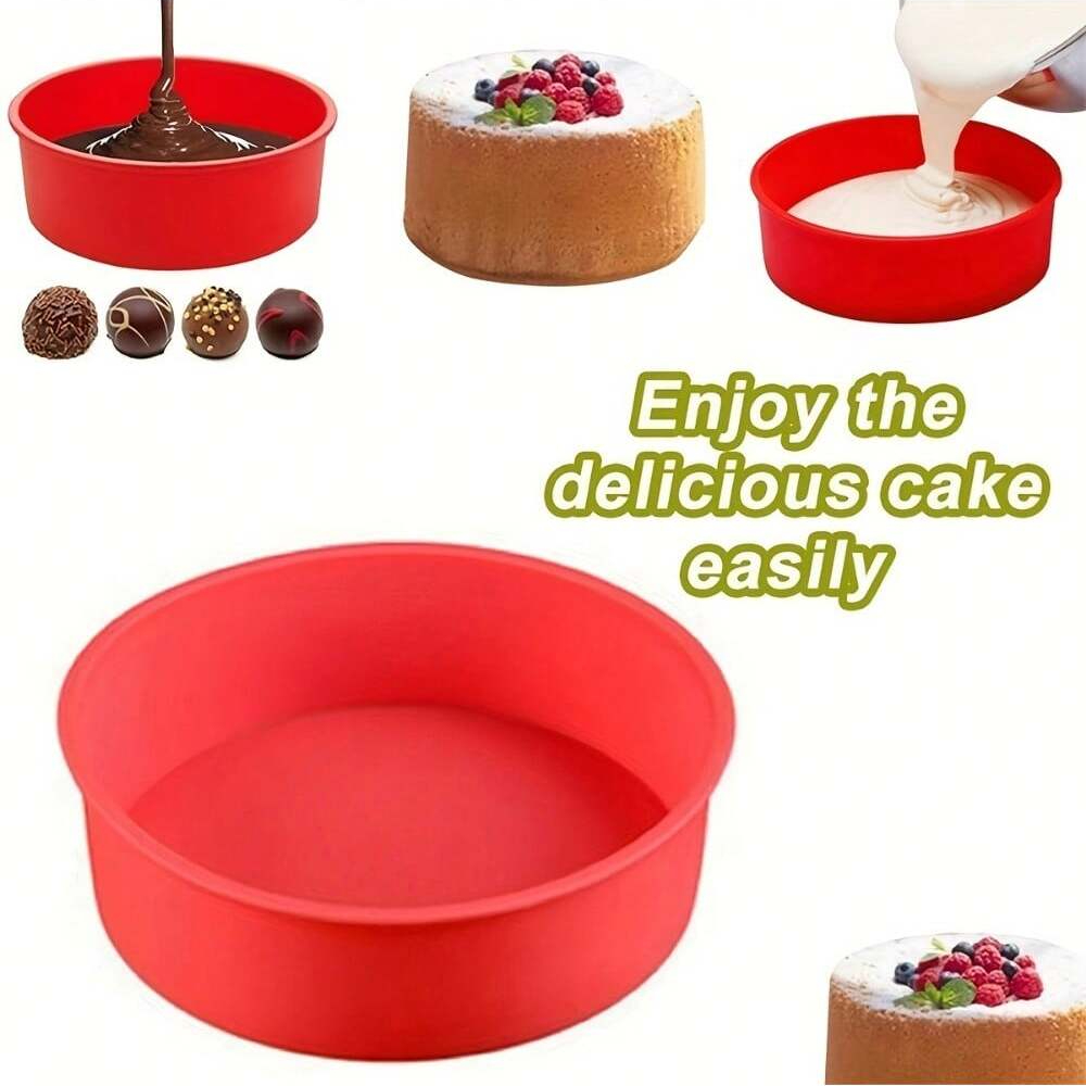 Round Silicone Cake Pan Baking - Coaster Mold Round ulasan dan harga