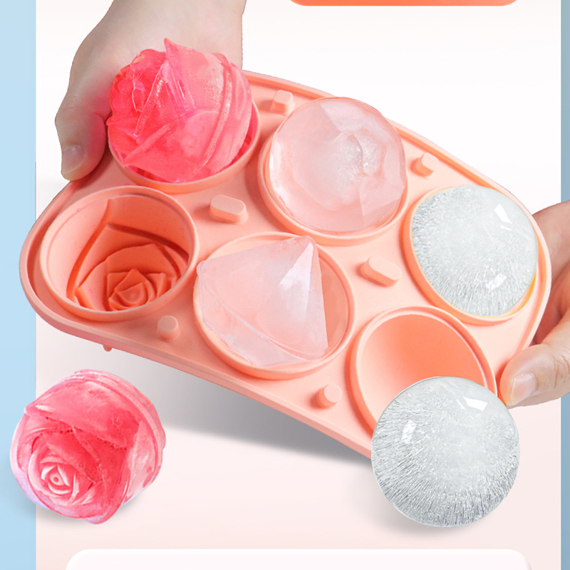 3D Rose Diamond Round Ice Cube - Coaster Mold Round ulasan dan harga