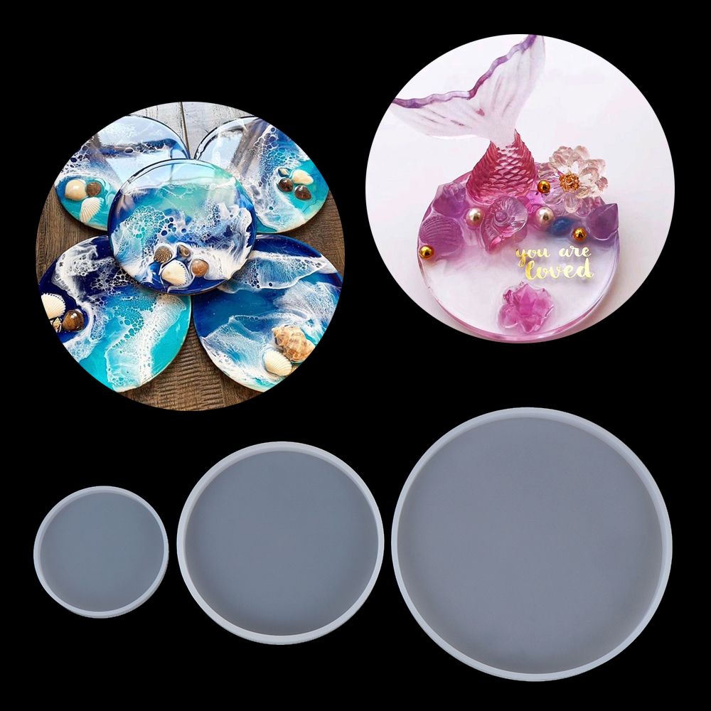 DIY Craft Silicone Fluid Arts  - Coaster Mold Round ulasan dan harga