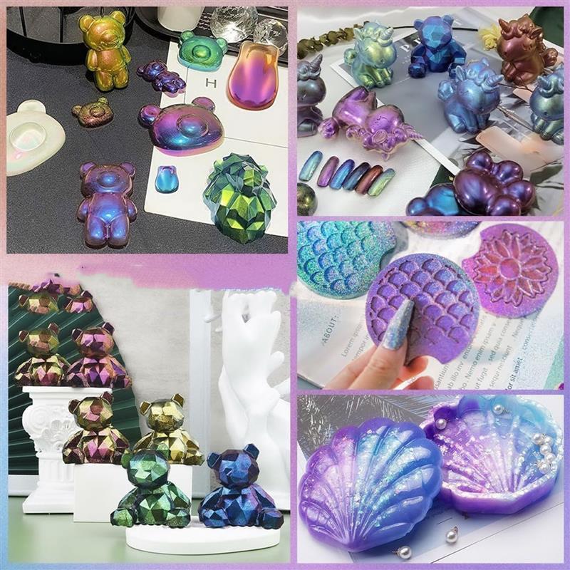 3g Mirror Chameleons Resin Pig - Resin Pigment Set ulasan dan harga