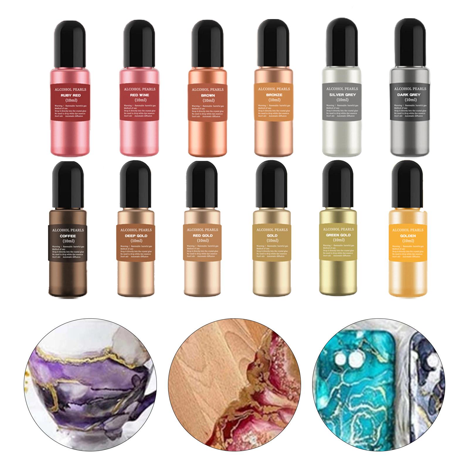 12 Bottles Metallic Alcohol In - Resin Dye Alcohol ulasan dan harga