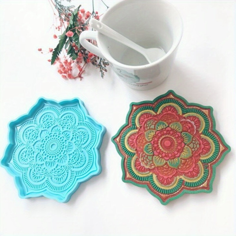 Mandala Coaster Silicone Mold  - Coaster Mold Round ulasan dan harga