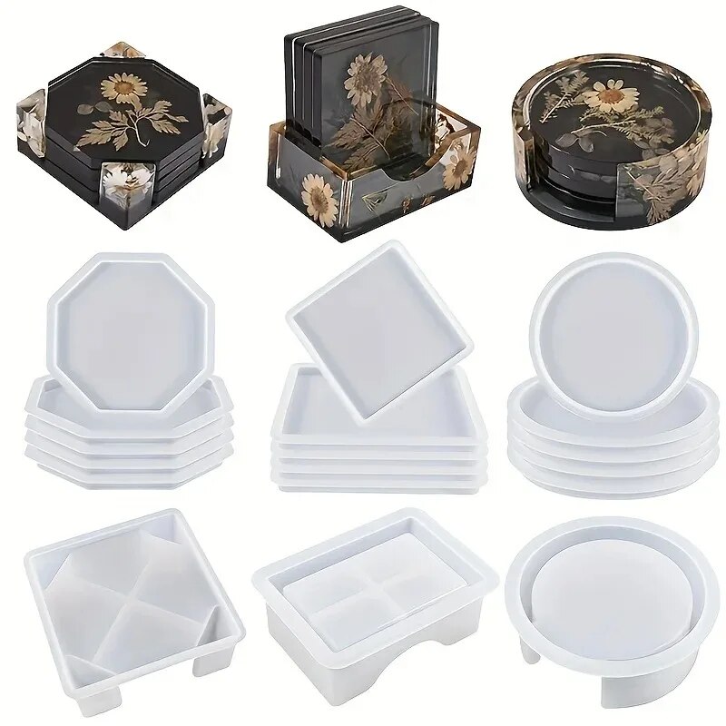 Coaster Resin Molds Set Includ - Gold Foil Flakes ulasan dan harga