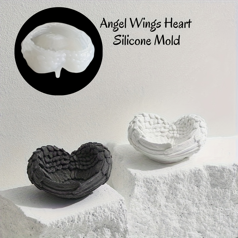 1pc Angel Wing Heart Silicone  - Resin Craft Ideas ulasan dan harga