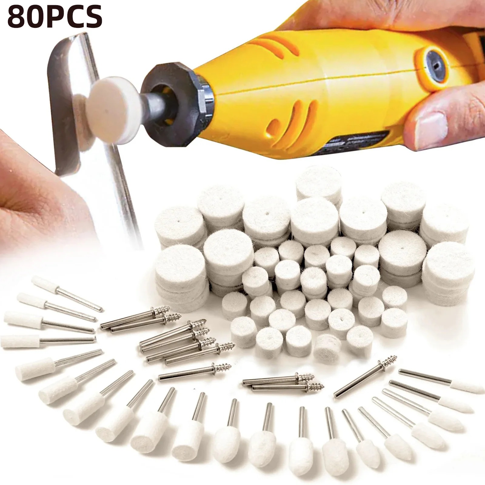80PCS Wool Felt Buffing Wheel  - Resin Crafts Diy ulasan dan harga